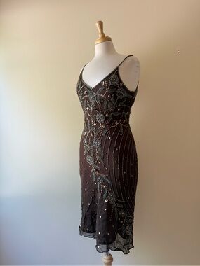 Hand Beaded 100% Silk Cocktail Dress | Y2K Inspired Dress BNWOT